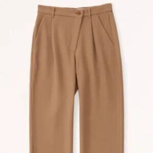 Abercrombie Tailored Relaxed High Rise Asymmetrical Trouser Pants Camel 2 p 26s